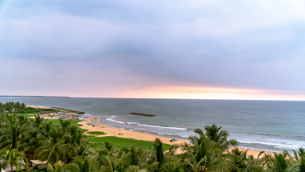 Uitzicht op het strand, Sri Lanka