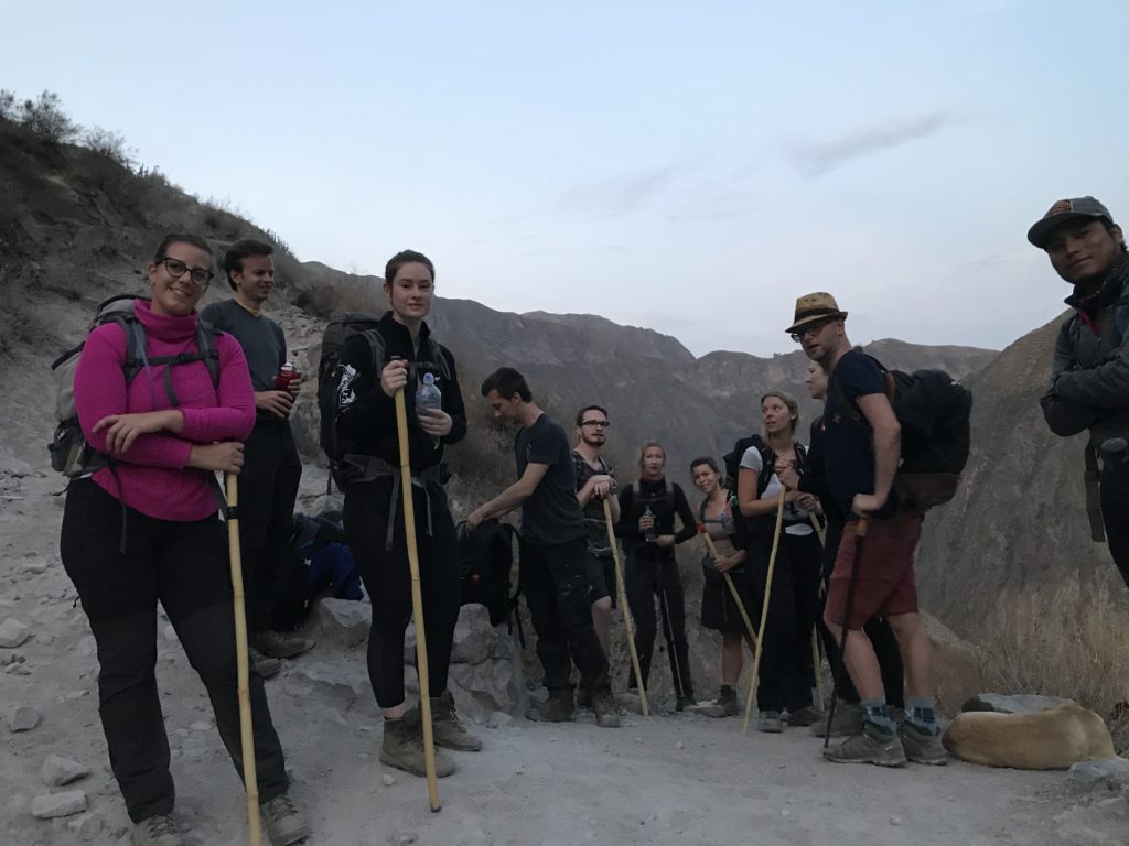 Colca Canyon trekking groep in rust