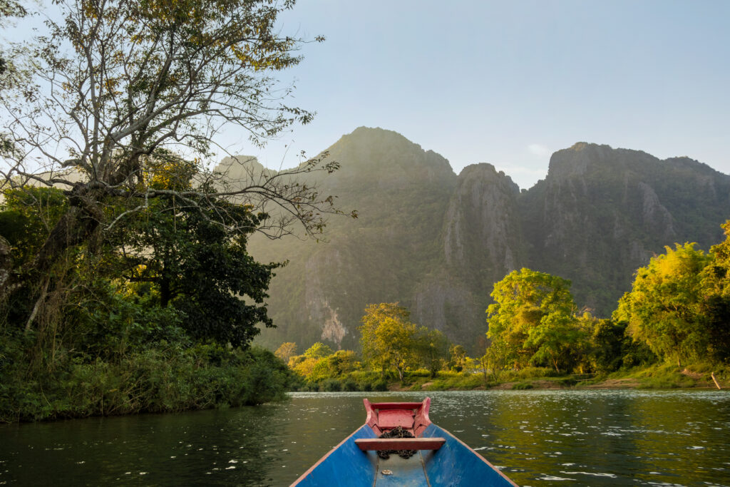 Laos boot natuur bergen